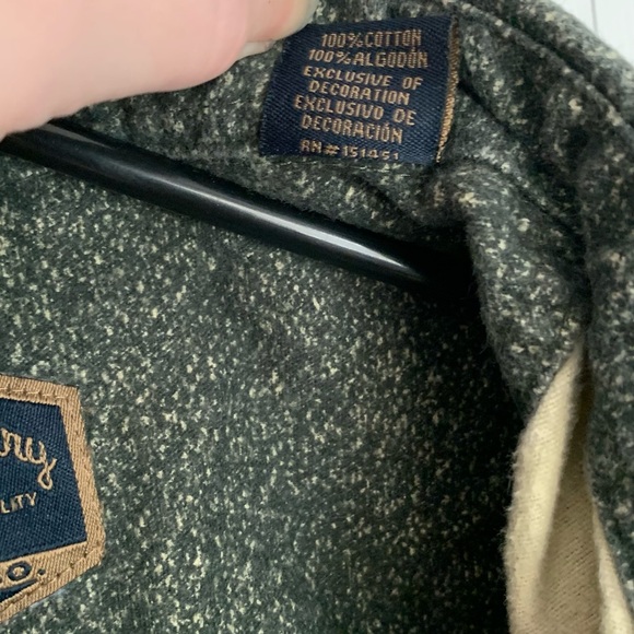 thick button down vintage green shirt jacket shacket - Picture 4 of 5